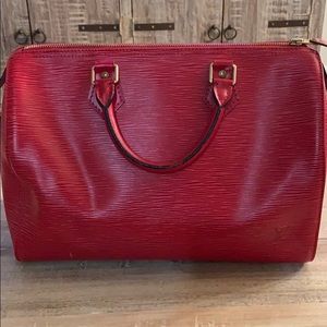 Authentic Louis Vuitton Red Epi Speedy 30